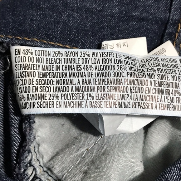 Forever 21 Women’s Denim Shortie Jean Shorts High Rise Dark Wash Size 27 - Picture 4 of 5